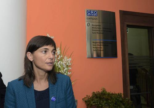 Debora Serracchiani (Presidente Regione Friuli Venezia Giulia) all'inaugurazione del Campus del Centro di Riferimento Oncologico (CRO) - Aviano 09/09/2016
